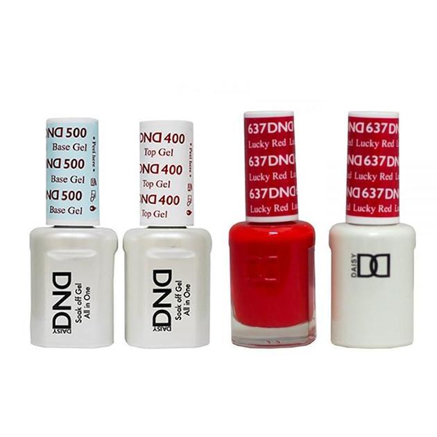 DND - Base, Top, Gel & Lacquer Combo - Lucky Red - #637 - Gel & Lacquer Polish - Nail Polish at Beyond Polish