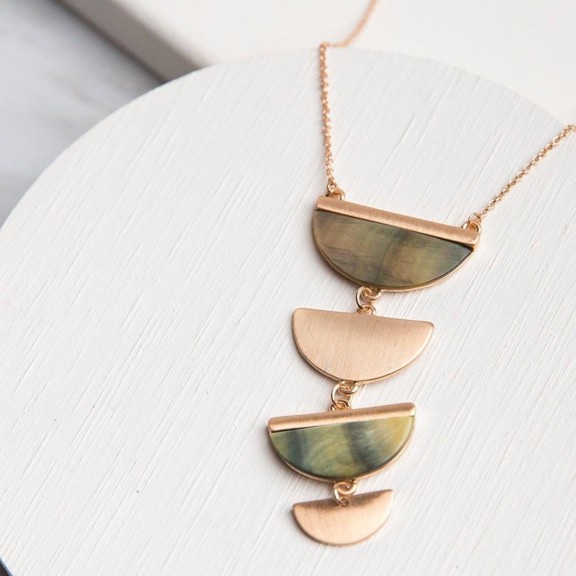 Half Shell Pendant Necklace - Necklaces - Nail Polish at Beyond Polish