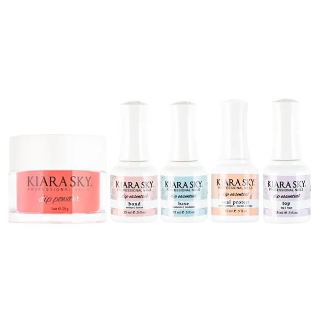 Kiara Sky Dip Powder Combo - Essentials Set & Romantic Coral - Dipping Powder - Nail Polish at Beyond Polish