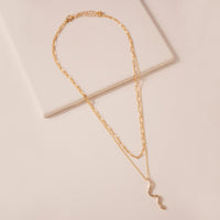 Layered Snake Chain Necklace - Necklaces - Nail Polish at Beyond Polish