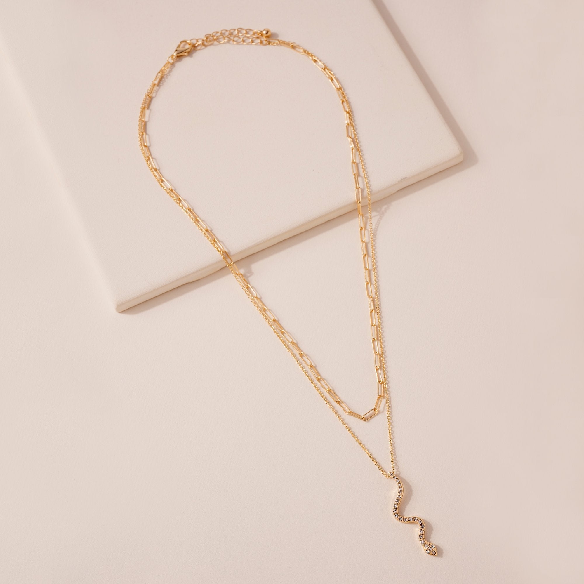 Layered Snake Chain Necklace - Necklaces - Nail Polish at Beyond Polish