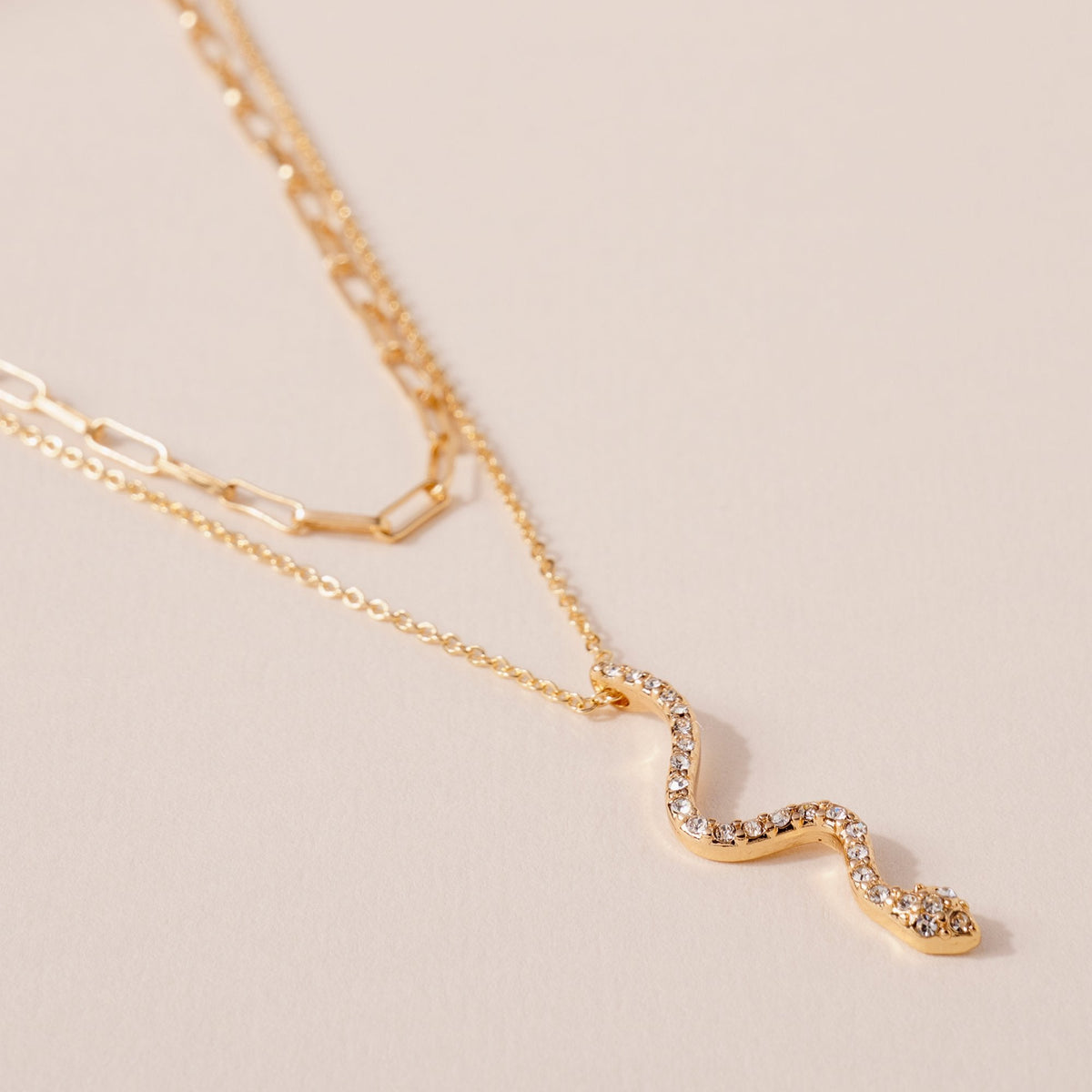 Layered Snake Chain Necklace - Necklaces - Nail Polish at Beyond Polish