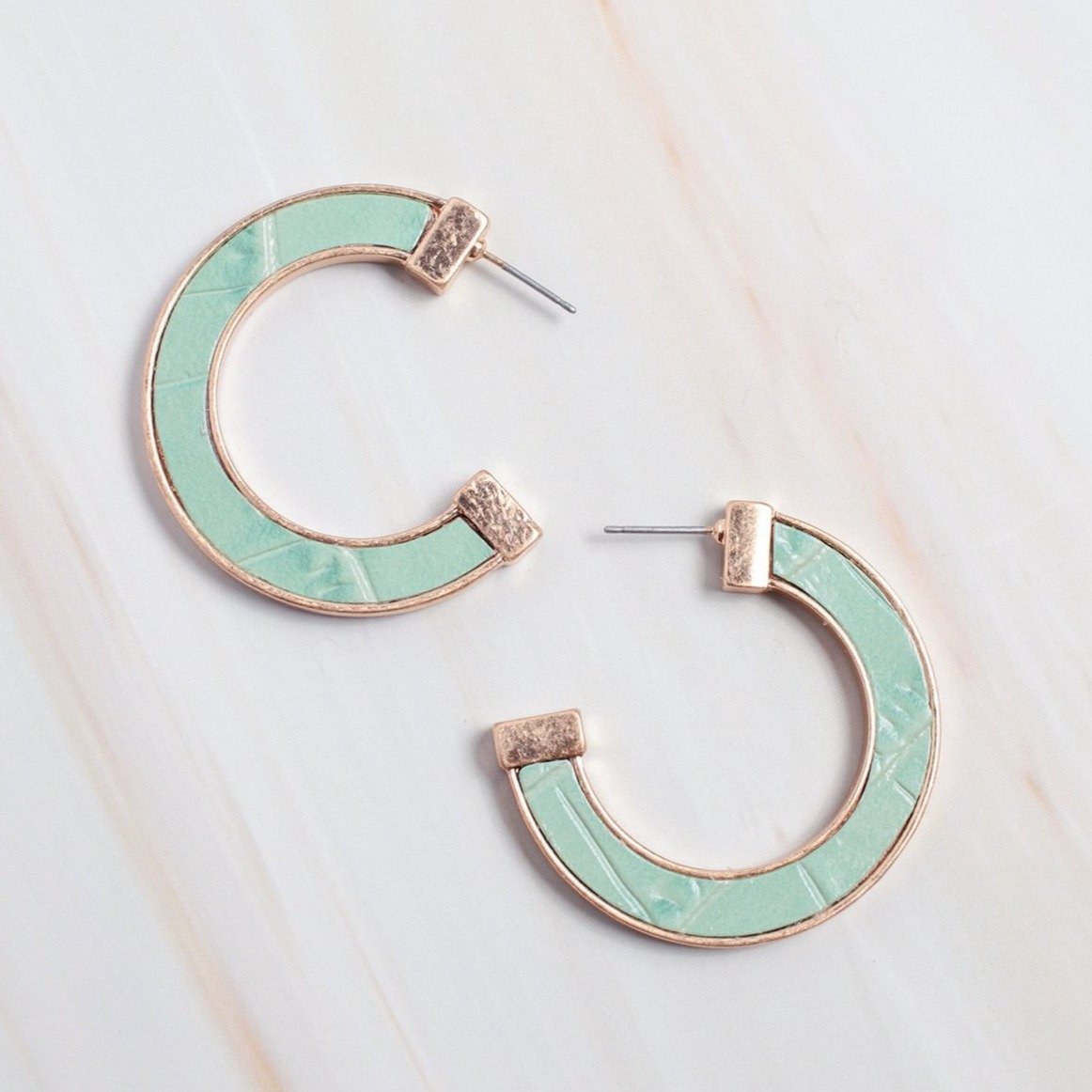 Modern Mint Hoop Earrings - Earrings - Nail Polish at Beyond Polish