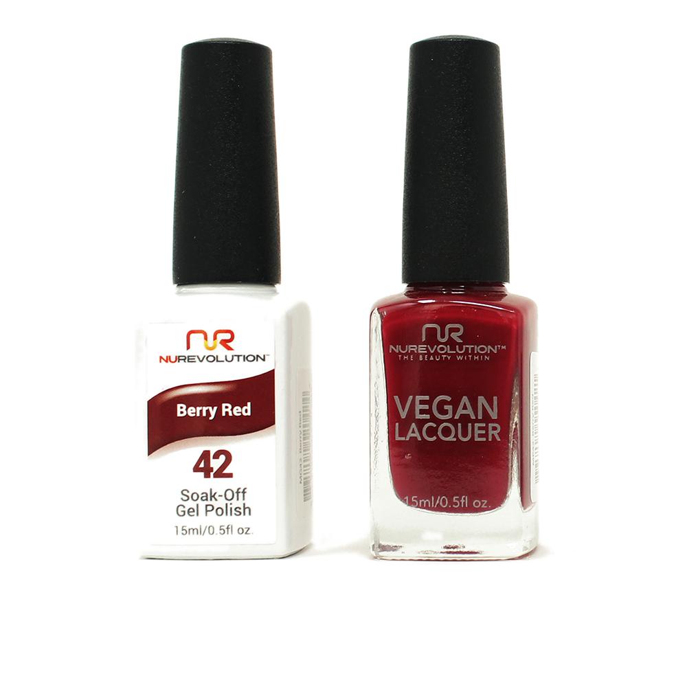 NuRevolution - Gel & Lacquer - Berry Red - #42 - Gel & Lacquer Polish - Nail Polish at Beyond Polish