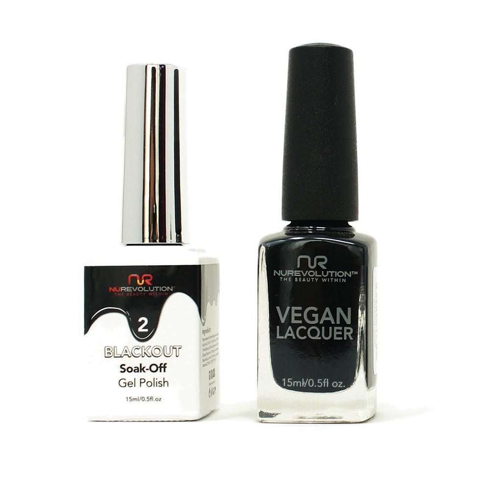 NuRevolution - Gel & Lacquer - Blackout - #02 - Gel & Lacquer Polish - Nail Polish at Beyond Polish