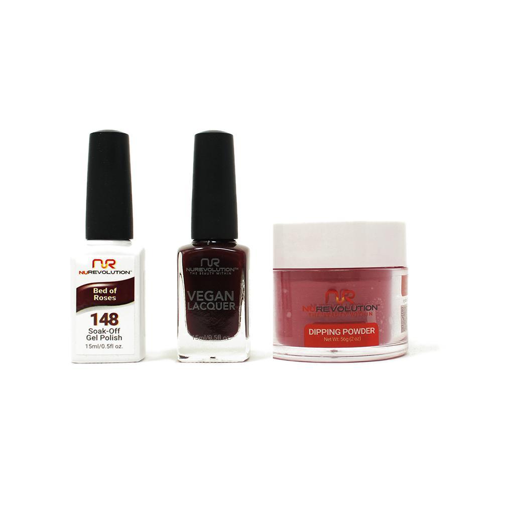 NuRevolution - Gel, Lacquer & Dip Combo - Bed of Roses - #148 - Gel, Lacquer & Dip - Nail Polish at Beyond Polish