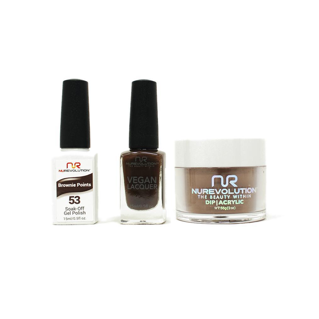 NuRevolution - Gel, Lacquer & Dip Combo - Brownie Points - #53 - Gel, Lacquer & Dip - Nail Polish at Beyond Polish