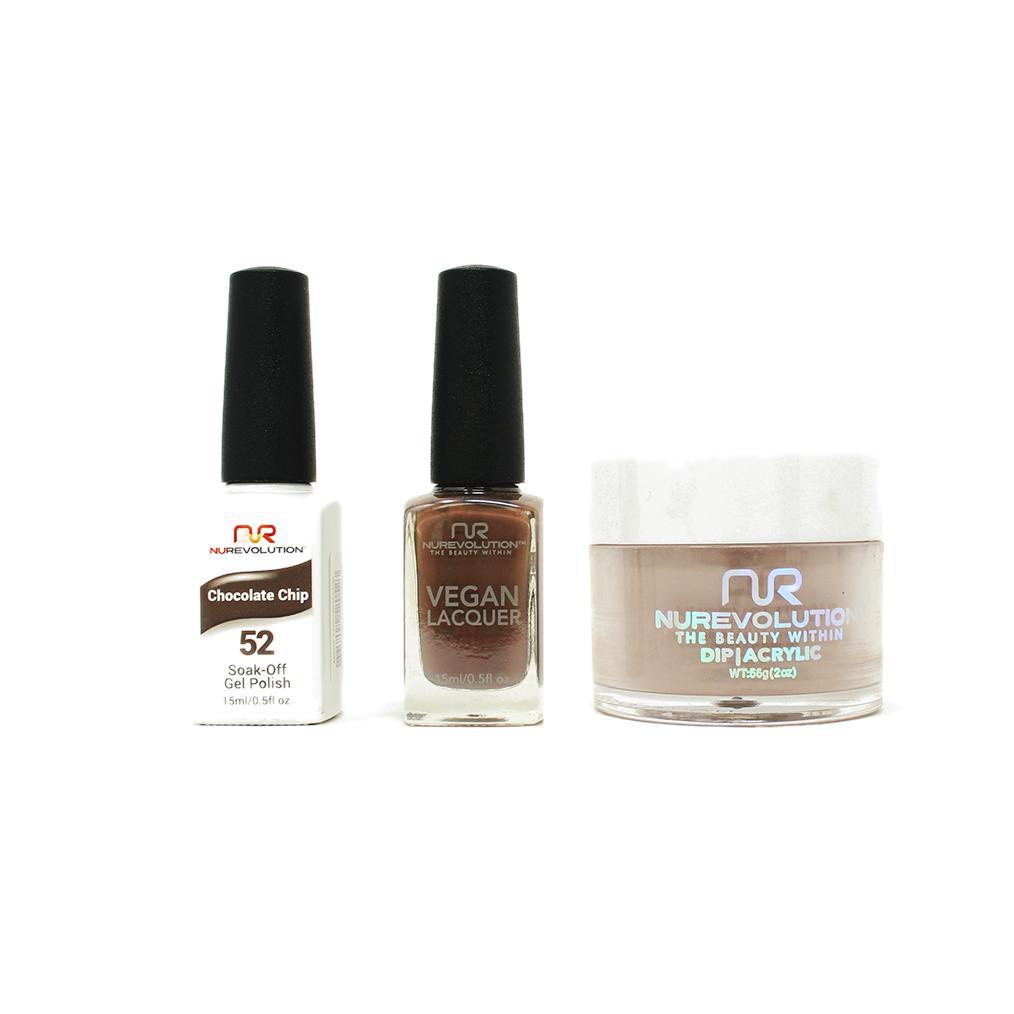NuRevolution - Gel, Lacquer & Dip Combo - Chocolate Chip - #52 - Gel, Lacquer & Dip - Nail Polish at Beyond Polish