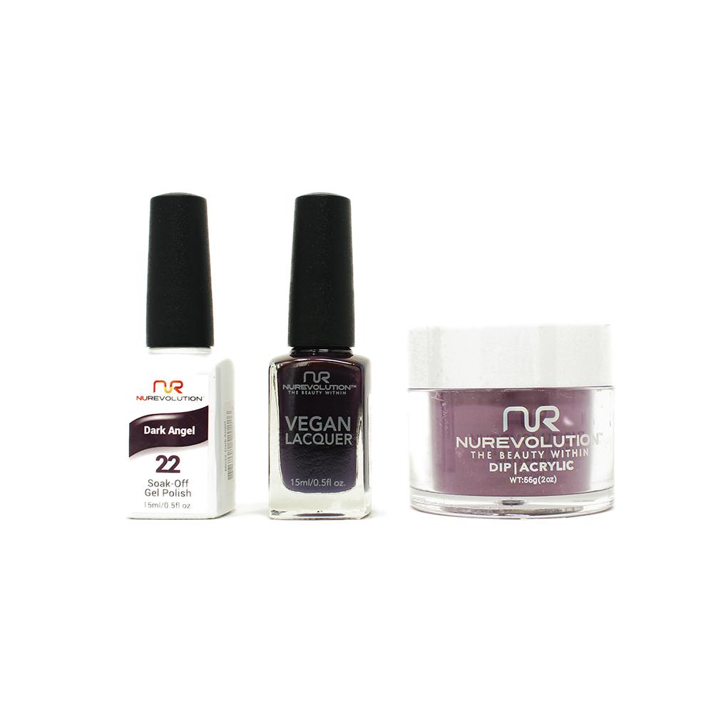 NuRevolution - Gel, Lacquer & Dip Combo - Dark Angel - #22 - Gel, Lacquer & Dip - Nail Polish at Beyond Polish