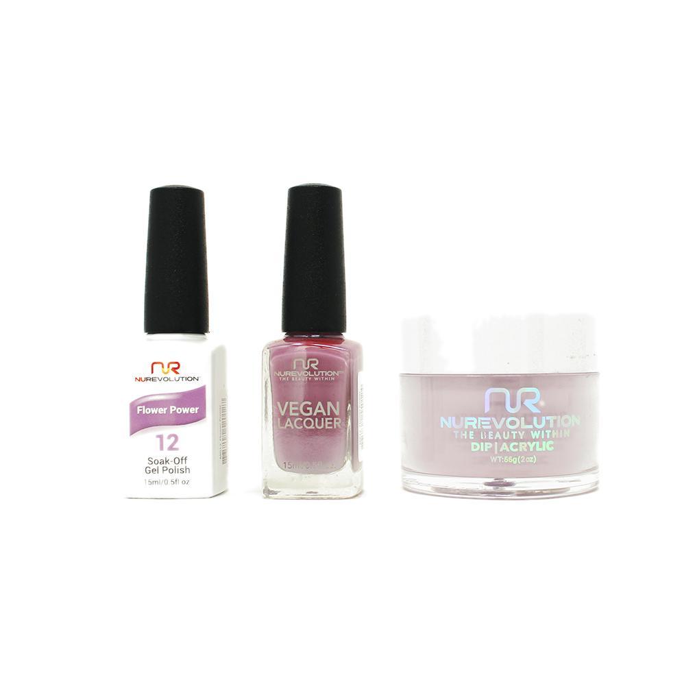 NuRevolution - Gel, Lacquer & Dip Combo - Flower Power - #12 - Gel, Lacquer & Dip - Nail Polish at Beyond Polish