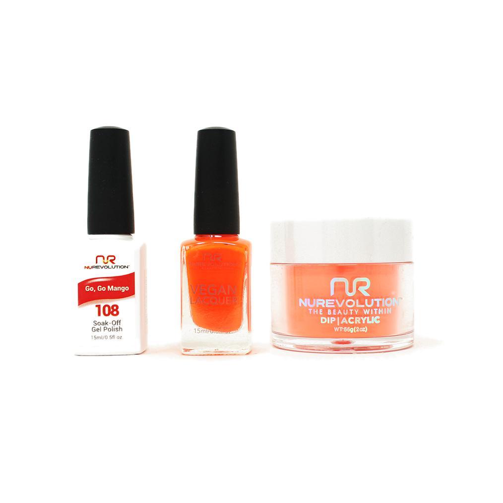 NuRevolution - Gel, Lacquer & Dip Combo - Go,Go Mango - #108 - Gel, Lacquer & Dip - Nail Polish at Beyond Polish