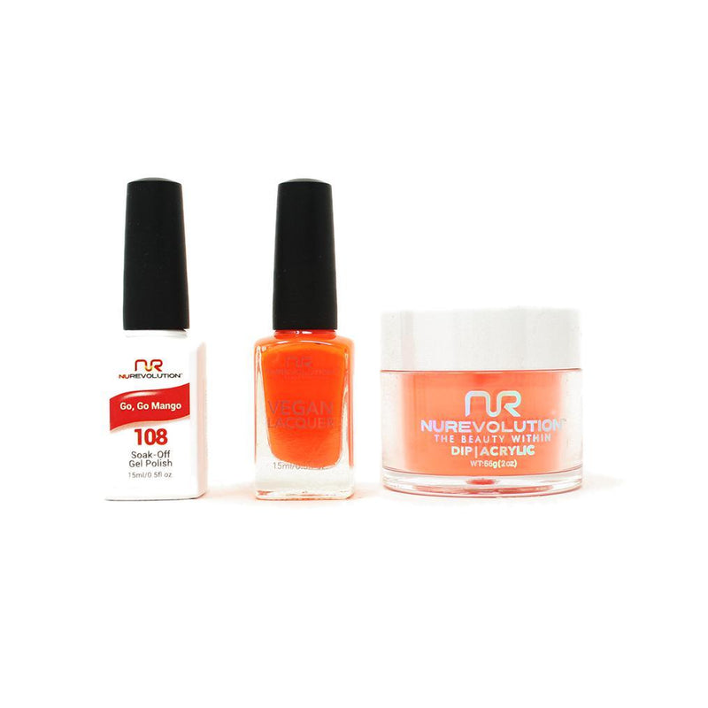 NuRevolution - Gel, Lacquer & Dip Combo - Go,Go Mango - #108 - Gel, Lacquer & Dip - Nail Polish at Beyond Polish