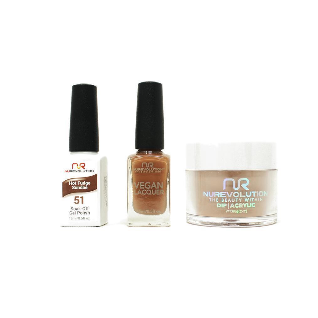 NuRevolution - Gel, Lacquer & Dip Combo - Hot Fudge Sundae - #51 - Gel, Lacquer & Dip - Nail Polish at Beyond Polish
