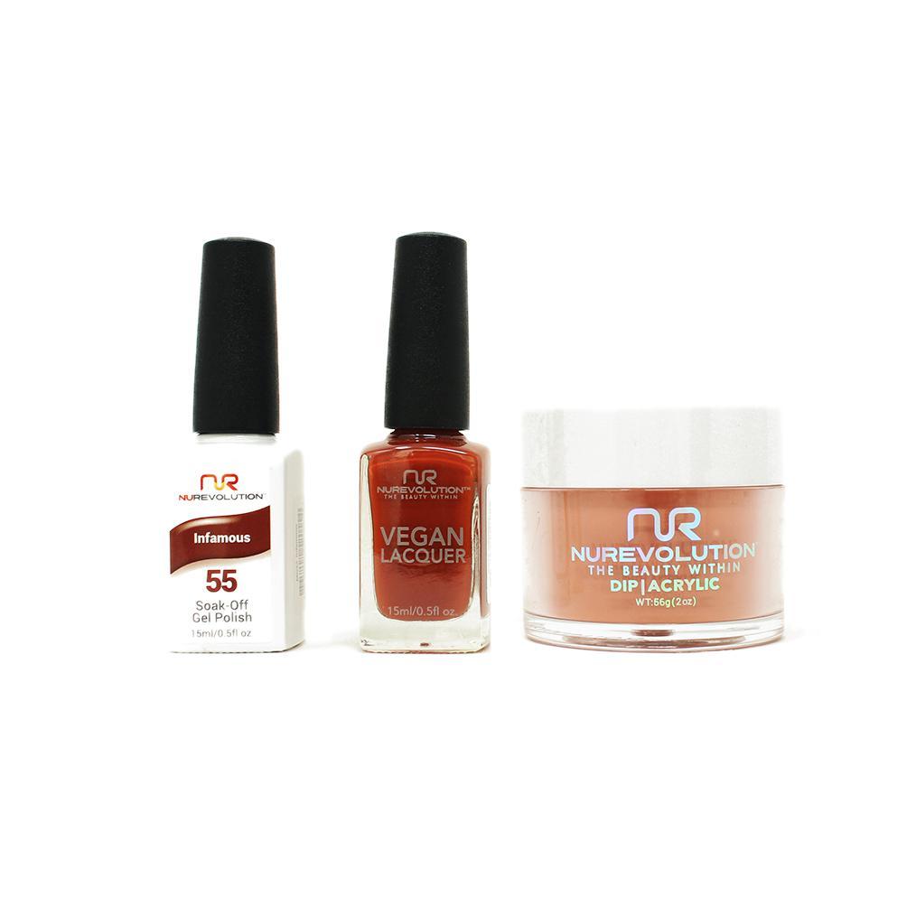 NuRevolution - Gel, Lacquer & Dip Combo - Infamous - #55 - Gel, Lacquer & Dip - Nail Polish at Beyond Polish