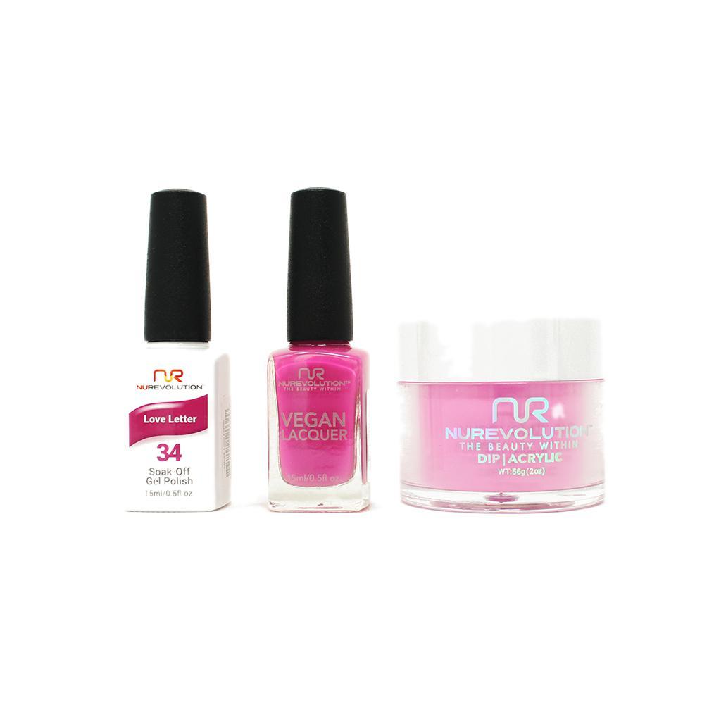 NuRevolution - Gel, Lacquer & Dip Combo - Love Letter - #34 - Gel, Lacquer & Dip - Nail Polish at Beyond Polish