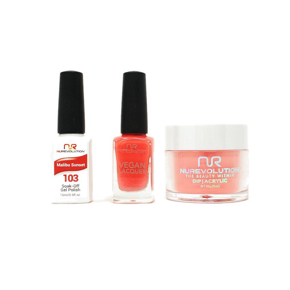 NuRevolution - Gel, Lacquer & Dip Combo - Malibu Sunset - #103 - Gel, Lacquer & Dip - Nail Polish at Beyond Polish