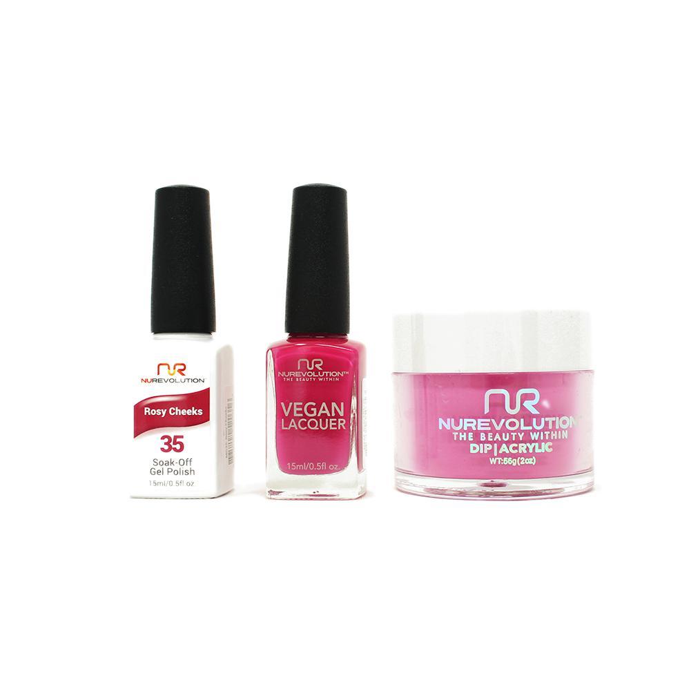 NuRevolution - Gel, Lacquer & Dip Combo - Rosy Cheeks - #35 - Gel, Lacquer & Dip - Nail Polish at Beyond Polish