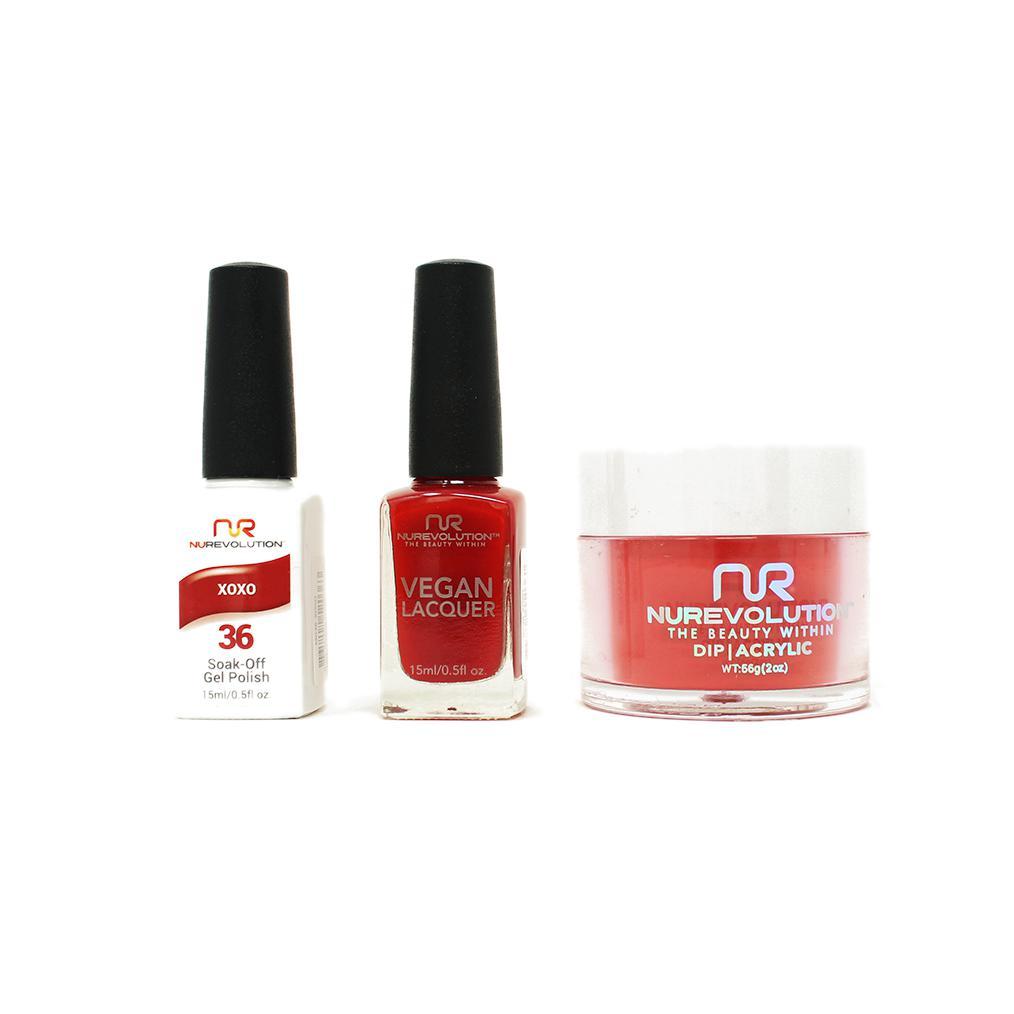 NuRevolution - Gel, Lacquer & Dip Combo - XOXO - #36 - Gel, Lacquer & Dip - Nail Polish at Beyond Polish
