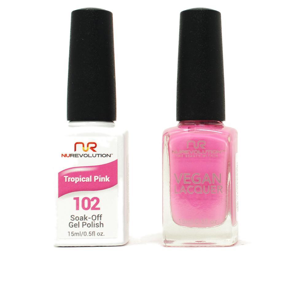 NuRevolution - Gel & Lacquer - Tropical Pink - #102 - Gel & Lacquer Polish - Nail Polish at Beyond Polish
