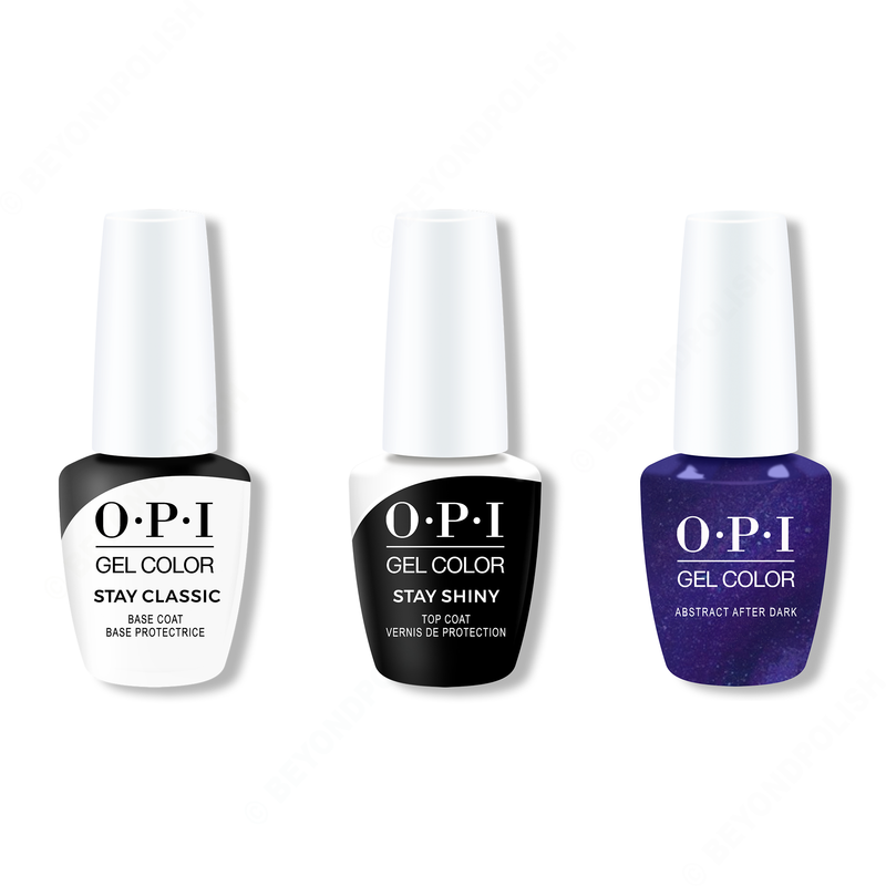 OPI - GelColor Combo - Stay Classic Base, Shiny Top & Abstract After Dark - Gel Polish - Nail Polish at Beyond Polish