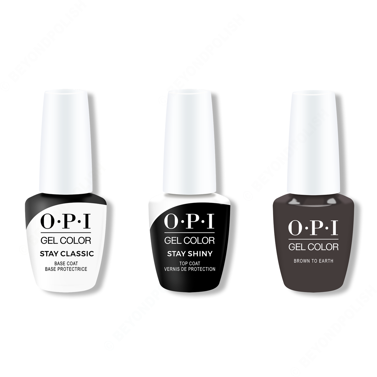 OPI - GelColor Combo - Stay Classic Base, Shiny Top & Brown To Earth - Gel Polish - Nail Polish at Beyond Polish