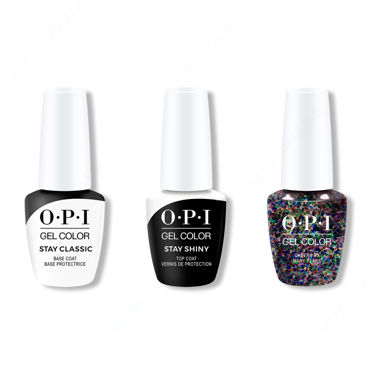 OPI - GelColor Combo - Stay Classic Base, Shiny Top & Cheers to Mani Years - Gel Polish - Nail Polish at Beyond Polish