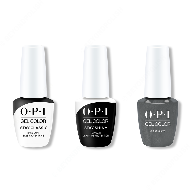 OPI - GelColor Combo - Stay Classic Base, Shiny Top & Clean Slate - Gel Polish - Nail Polish at Beyond Polish