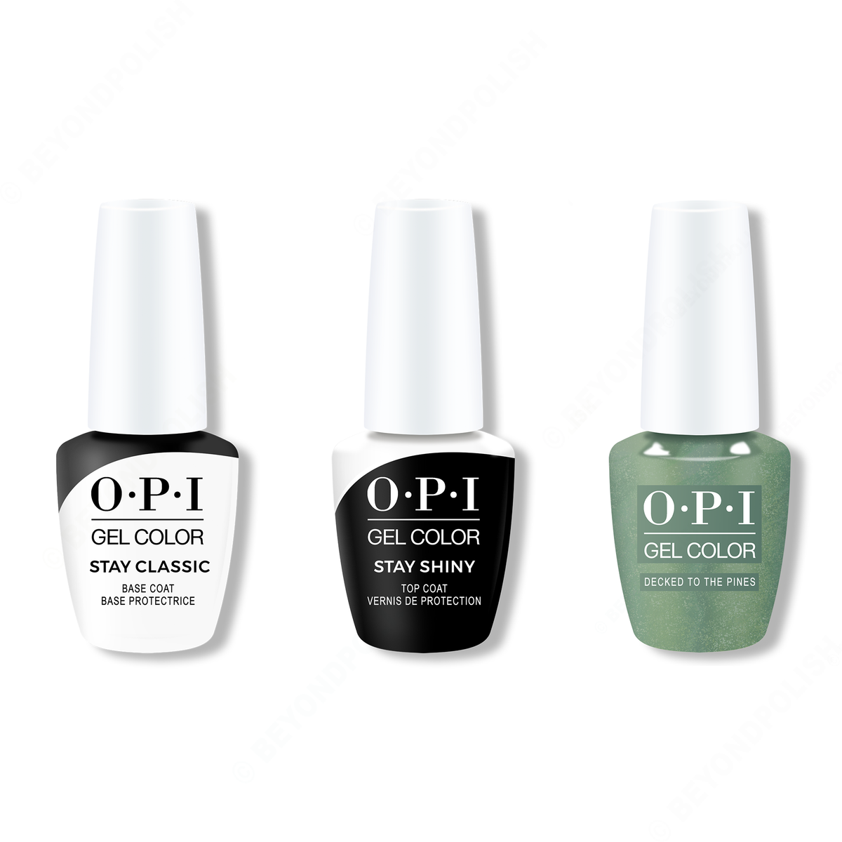 OPI - GelColor Combo - Stay Classic Base, Shiny Top & Decked to the Pines - Gel Polish - Nail Polish at Beyond Polish