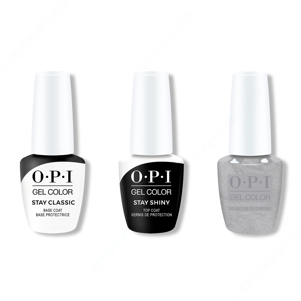 OPI - GelColor Combo - Stay Classic Base, Shiny Top & Go Big or Go Chrome - Gel Polish - Nail Polish at Beyond Polish