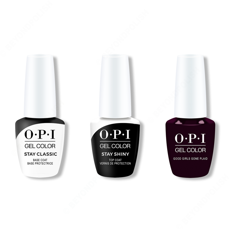 OPI - GelColor Combo - Stay Classic Base, Shiny Top & Good Girls Gone Plaid - Gel Polish - Nail Polish at Beyond Polish