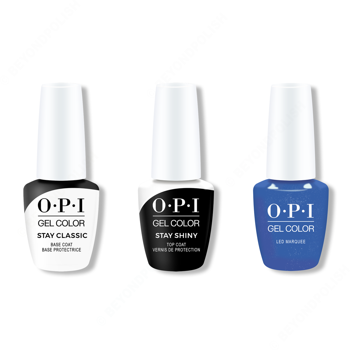OPI - GelColor Combo - Stay Classic Base, Shiny Top & LED Marquee - Gel Polish - Nail Polish at Beyond Polish