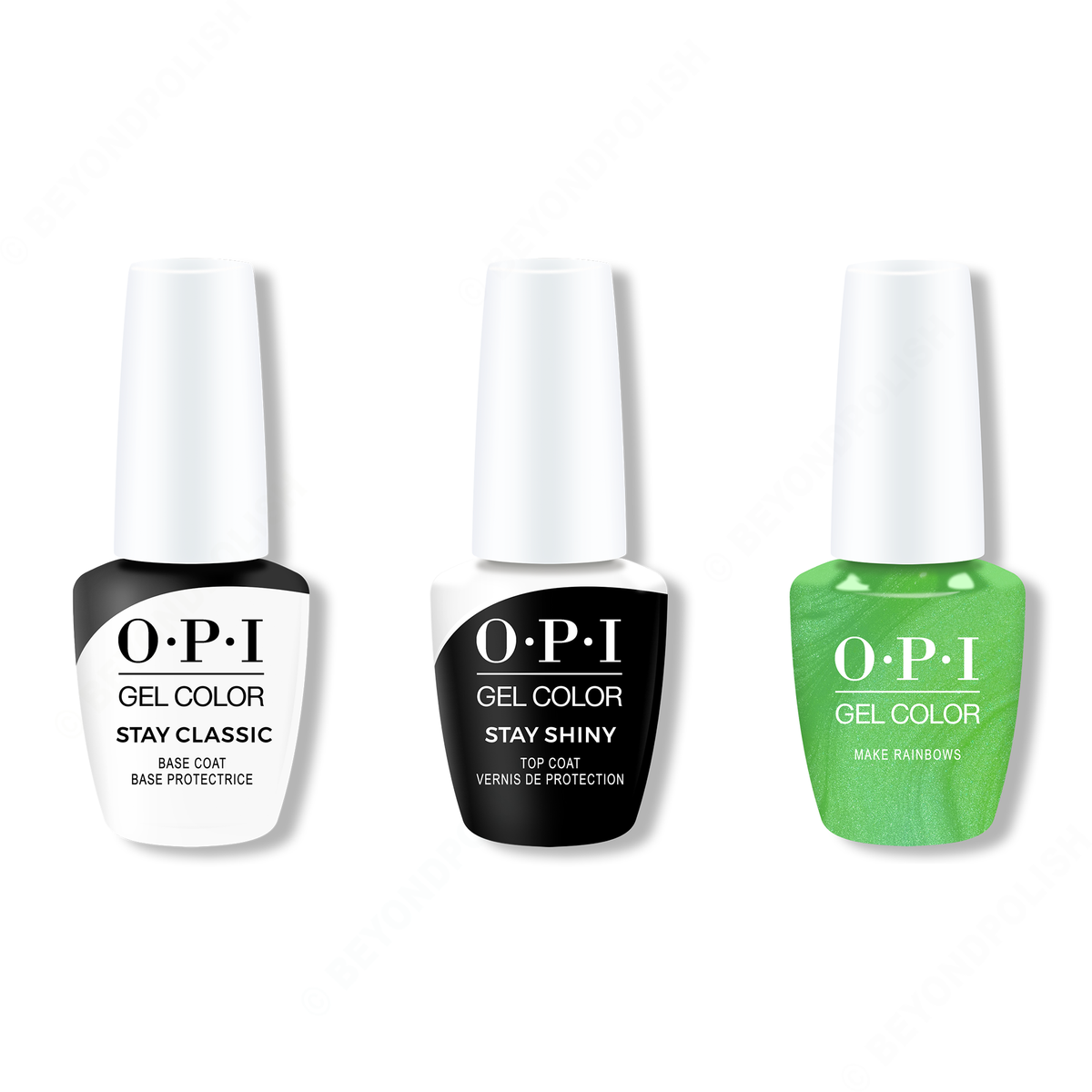 OPI - GelColor Combo - Stay Classic Base, Shiny Top & Make Rainbows - Gel Polish - Nail Polish at Beyond Polish