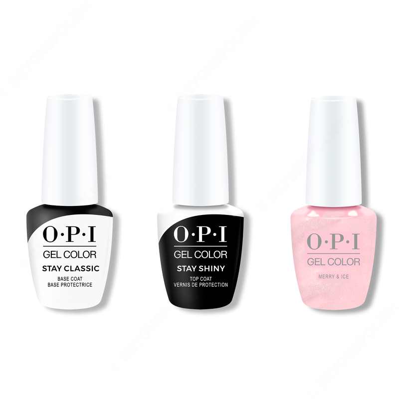 OPI - GelColor Combo - Stay Classic Base, Shiny Top & Merry & Ice - Gel Polish - Nail Polish at Beyond Polish