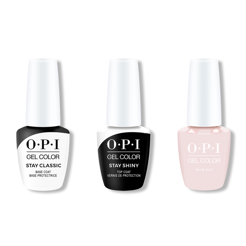 OPI - GelColor Combo - Stay Classic Base, Shiny Top & Movie Buff - Gel Polish - Nail Polish at Beyond Polish