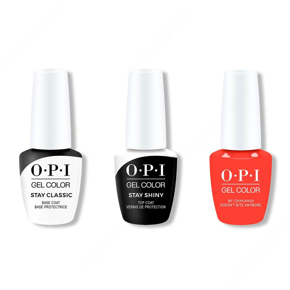 OPI - GelColor Combo - Stay Classic Base, Shiny Top & My Chihuahua Doesn't Bite Anymore - Gel Polish - Nail Polish at Beyond Polish