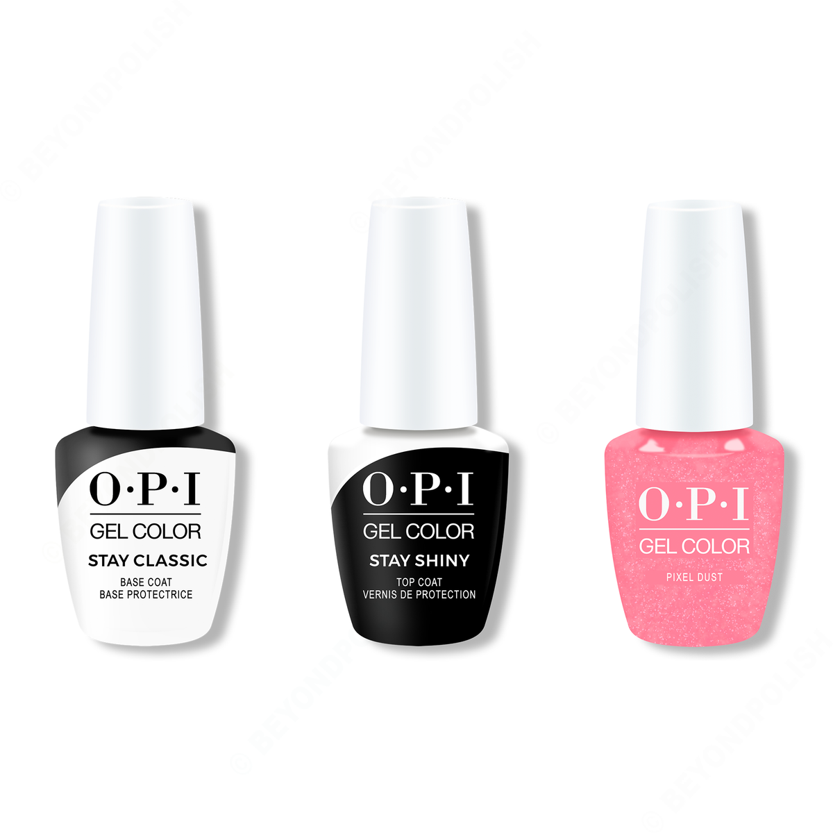OPI - GelColor Combo - Stay Classic Base, Shiny Top & Pixel Dust - Gel Polish - Nail Polish at Beyond Polish