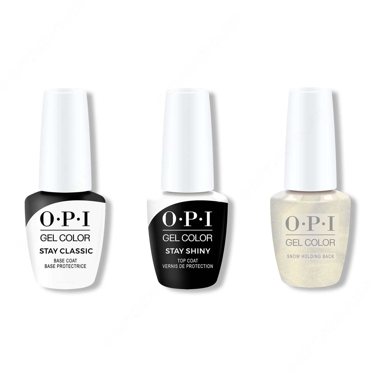 OPI - GelColor Combo - Stay Classic Base, Shiny Top & Snow Holding Back - Gel Polish - Nail Polish at Beyond Polish