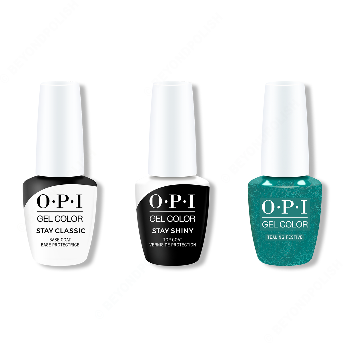OPI - GelColor Combo - Stay Classic Base, Shiny Top & Tealing Festive - Gel Polish - Nail Polish at Beyond Polish