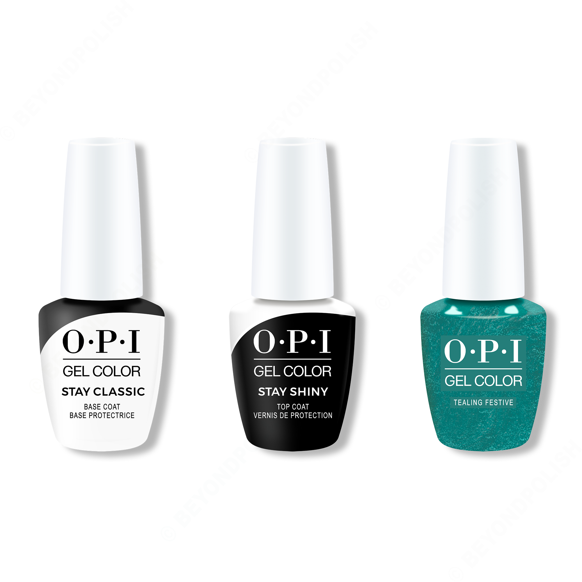 OPI - GelColor Combo - Stay Classic Base, Shiny Top & Tealing Festive - Gel Polish - Nail Polish at Beyond Polish