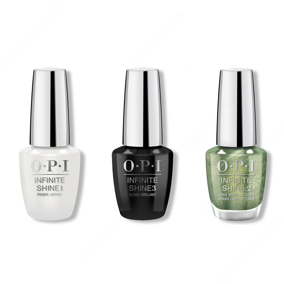 OPI - Infinite Shine Combo - Base, Top & Decked to the Pines - Nail Lacquer - Nail Polish at Beyond Polish