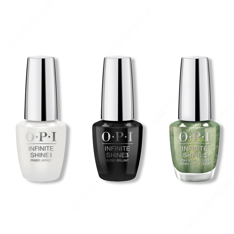 OPI - Infinite Shine Combo - Base, Top & Decked to the Pines - Nail Lacquer - Nail Polish at Beyond Polish
