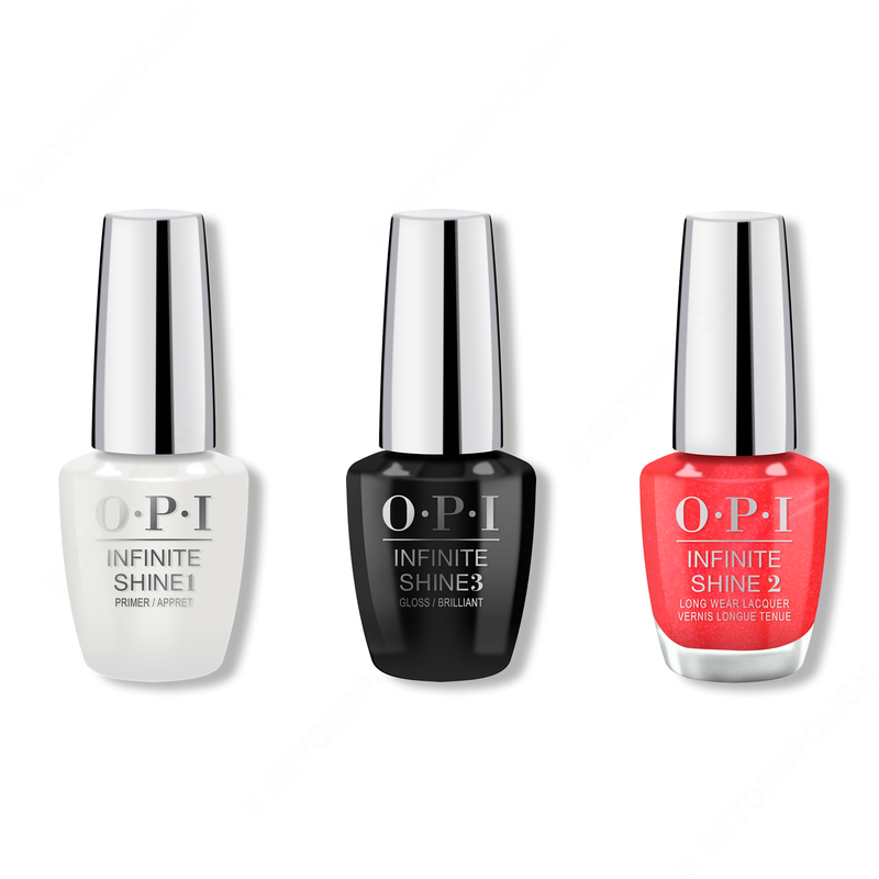 OPI - Infinite Shine Combo - Base, Top & Paint the Tinseltown Red - Nail Lacquer - Nail Polish at Beyond Polish