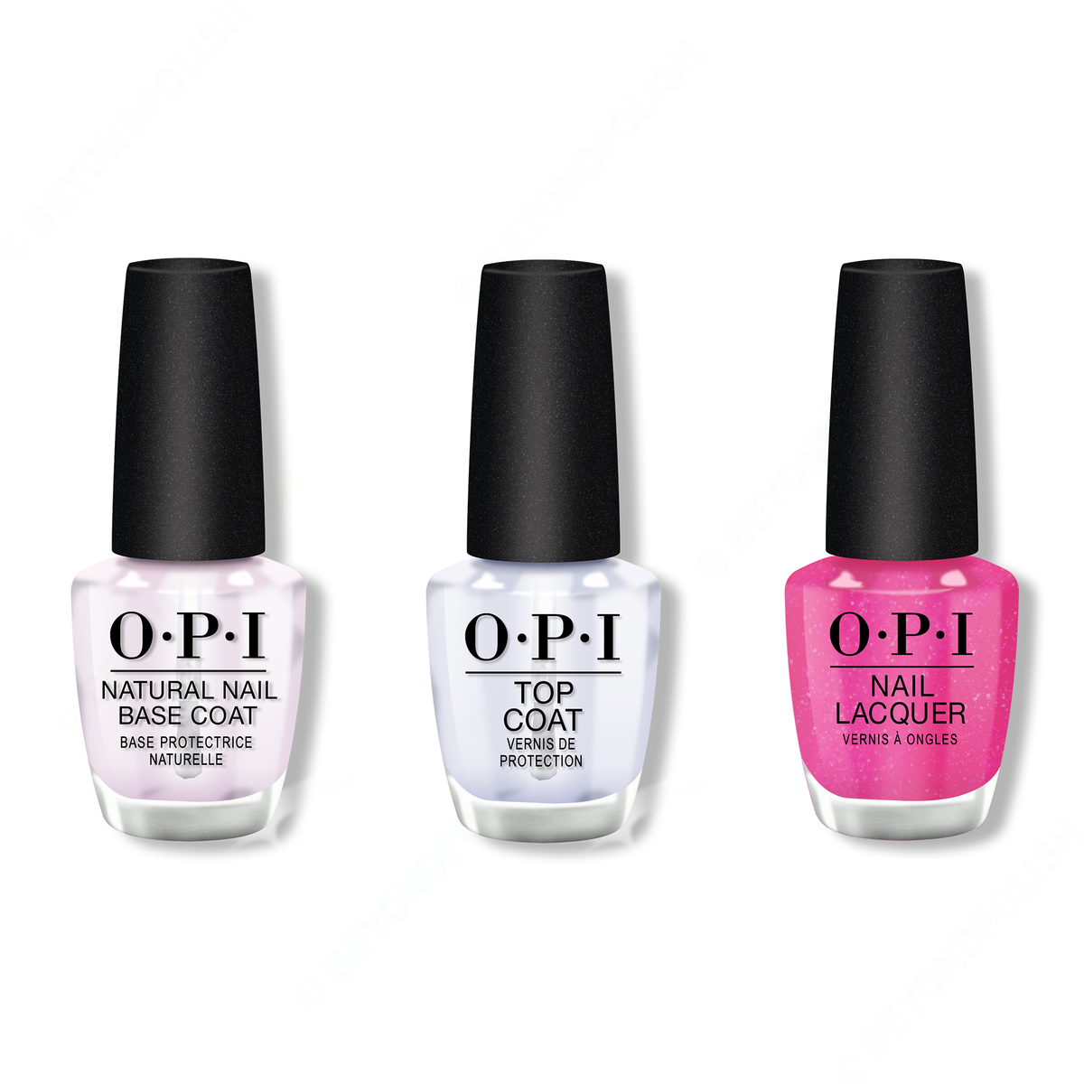 OPI - Nail Lacquer Combo - Base, Top & Pink BIG - Nail Lacquer - Nail Polish at Beyond Polish