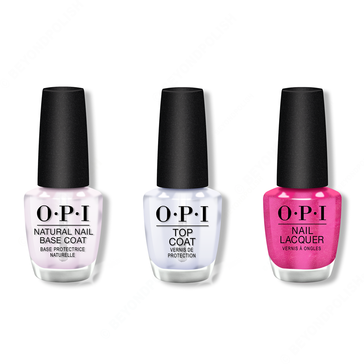 OPI - Nail Lacquer Combo - Base, Top & Pink, Bling, and Be Merry - Nail Lacquer - Nail Polish at Beyond Polish