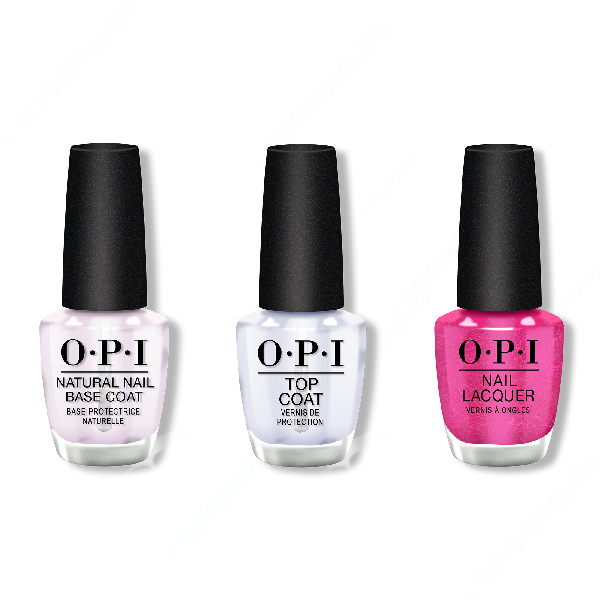 OPI - Nail Lacquer Combo - Base, Top & Pink, Bling, and Be Merry - Nail Lacquer - Nail Polish at Beyond Polish