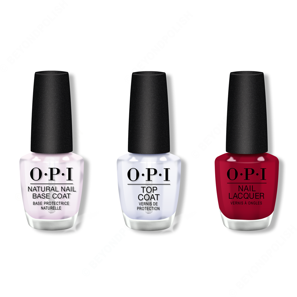 OPI - Nail Lacquer Combo - Base, Top & Red-y For The Holidays 0.5 oz - #HRM08 - Nail Lacquer - Nail Polish at Beyond Polish