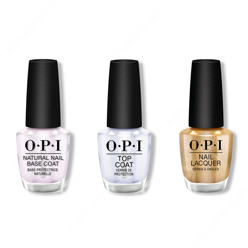 OPI - Nail Lacquer Combo - Base, Top & Sleigh Bells Bling - Nail Lacquer - Nail Polish at Beyond Polish