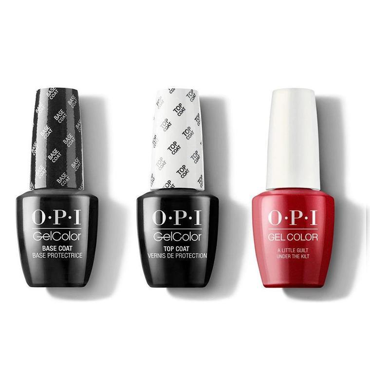 OPI - GelColor Combo - Base, Top & A Little Guilt Under The Kilt - Gel Polish - Nail Polish at Beyond Polish