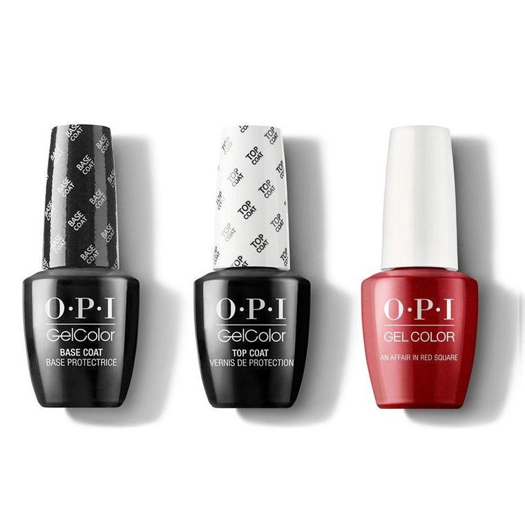 OPI - GelColor Combo - Base, Top & An Affair in Red Square - Gel Polish - Nail Polish at Beyond Polish