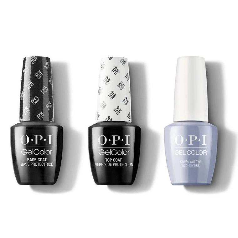 OPI - GelColor Combo - Base, Top & Check Out the Old Geysirs - Gel Polish - Nail Polish at Beyond Polish